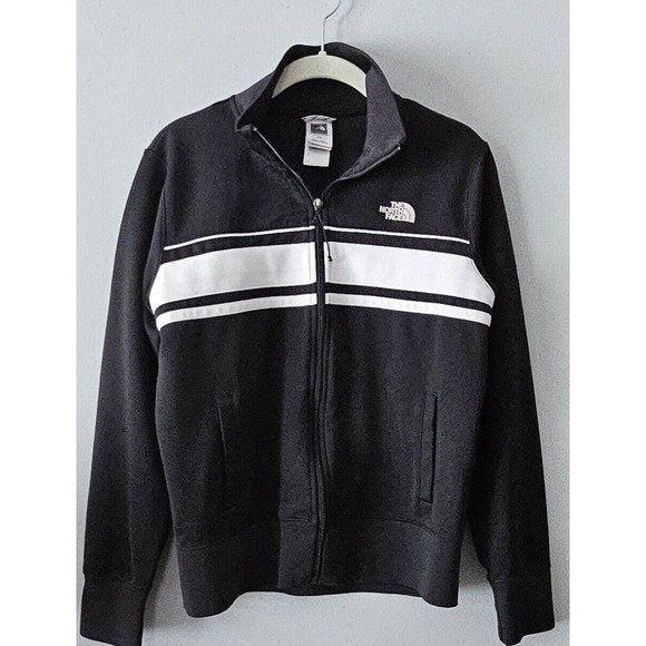 The North Face Women's Size L Full Zip Track Jacket Black White Performance - Picture 5 of 13